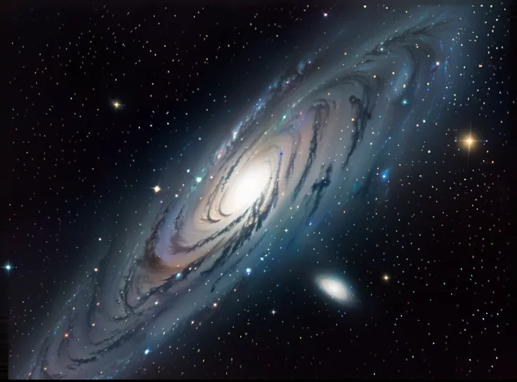 Imagen de Arafed de una galaxia espiral con una estrella en el fondo, Andromeda Galaxy, andromeda, galaxia espacial, galaxia, en un fondo con aspecto de galaxia, Importancia de la vida en el universo, Galaxias, Foto espacial, galaxia interestelar, galaxia ...