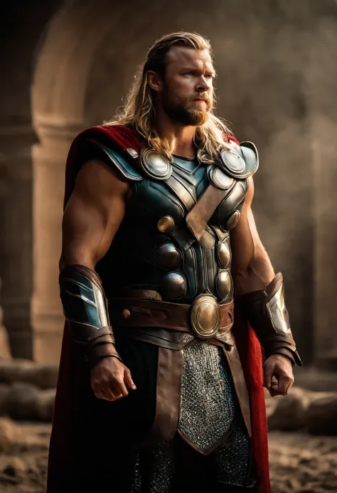 Thor indian version, Thor wearing indian style superhero dress and fight on indian ground