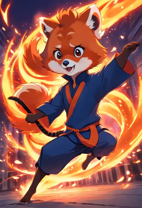 Red Panda as a Kung Fu master