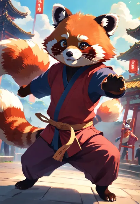 Red Panda as a Kung Fu master