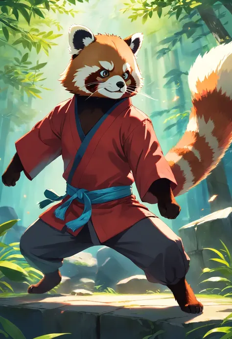 Red Panda as a Kung Fu master