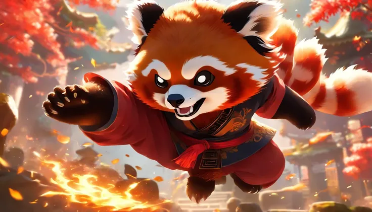 Red Panda as a Kung Fu master