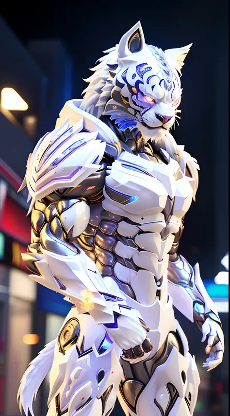 WHITE TIGER, CRYSTAL ARMOR, TRANSPARANT, MUSCLE BODY