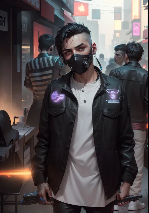 Change background cyberpunk handsome boy , realistic face , 8k ultra realistic