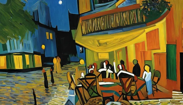 von gogh,Cafe terrace at night