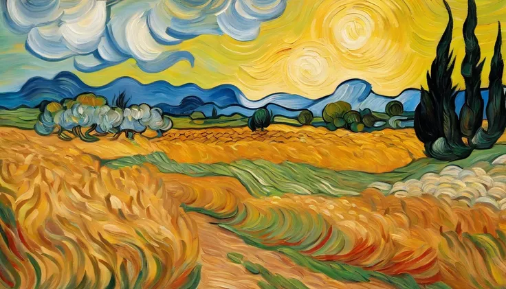 von gogh, Harvest Wheat Autumn Claw Field