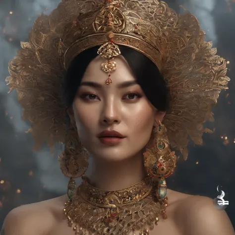 8K，RAW photos，best qualtiy，tmasterpiece：1.2），（realisticlying，Photorealistic and realistic：1.4），（Very detailed CG unity 8K wallpaper），（1个Giant Breast Girl），Dance，dunhuang_dress，dunhuang_Style，dunhuang_Background，Arms up，Gold ornaments，Ancient Chinese hairst...