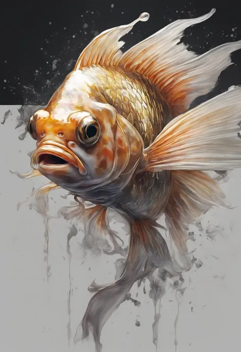 Perfect centering, Fantastic goldfish, cheerfulness, Standing position, Abstract beauty, Centered, Looking at the camera, Facing the camera, Approaching perfection, Dynamic, Highly detailed, Smooth, Sharp Focus, 8K, hight resolution, Illustration, art by c...