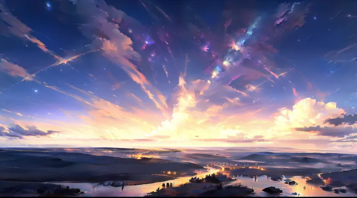 sky line, nigh sky, very nice rendering, best rendering, best detail, dream, wonderful, colorful, oilpaint, 8k resolution, the h...