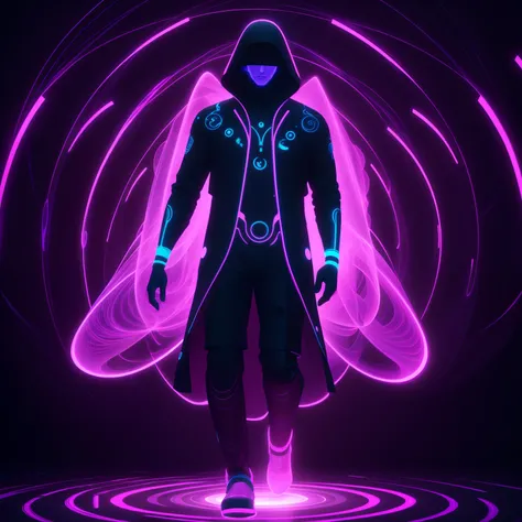 Illustration of psychedelic human in glowing, full body, unreal engine 5, ultra HD, wallpapers,4K resolution