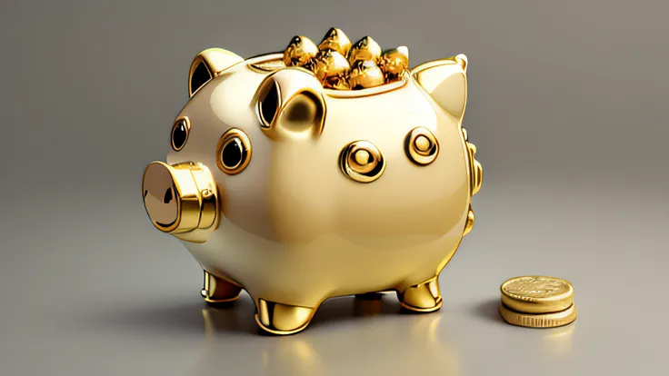 Gold piggy bank