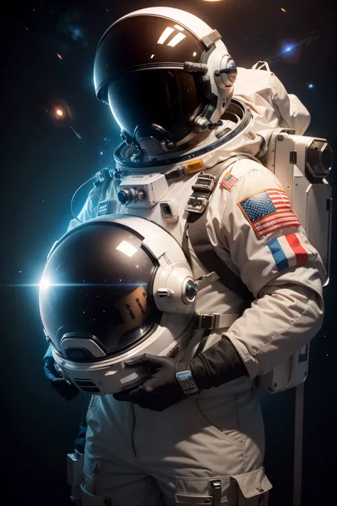 Astronaut in space suit with planets and planets in the background, Portrait of an AI astronaut, Spacesuit, Futuristic astronaut, cosmonaut, Modern space suit, detailed astronaut, An astronaut in space, Wear space suits, Astronaut in space, astronaut, Port...