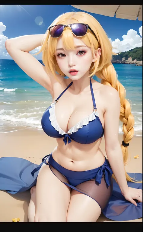 best quality, ultra high res, (photorealistic:1.4), 8k resolution, girl, (yellow hair:1.3), (realistic hair:1.2), (Korean girl:1.2), (realistic eyes:1.2), (beauty face:1.3), perfect body, white pale skin, big breast, cleavage, , (eyes looked up:1.3), (wet ...