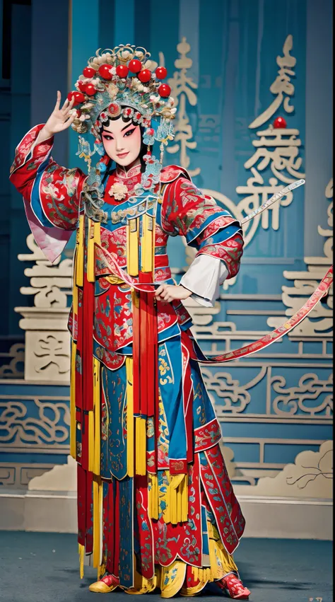 masterpiece, best quality, masterpiece, best quality, 1girll, beijing opera,tchibi