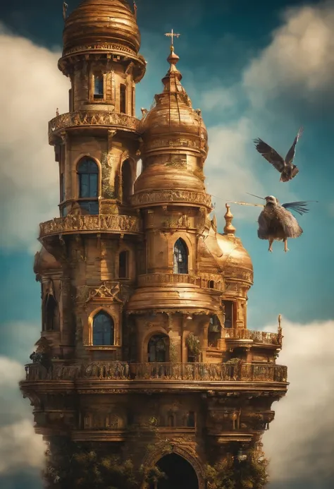 Floating City, Floating Castle Sun Rays, Birds, Heaven, Angels, Wallpaper, Masterpiece, Unreal, Colorful