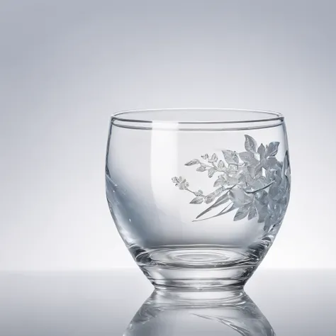 Sake glass,icy, ​masterpiece,top-quality,professional photograpy,detail portrayal,8K,the background is white