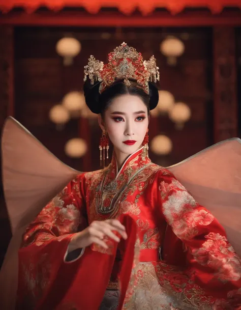 China-style，Chinese drama，Peking Opera costumes，Zhang Fei costume，Drama Facebook，中景 the scene is，super-fine，ultra - detailed，high qulity，8K ，Sharply focus the eyes，highly detailed surreal vfx，oc rendered， --q 2 --s 1000