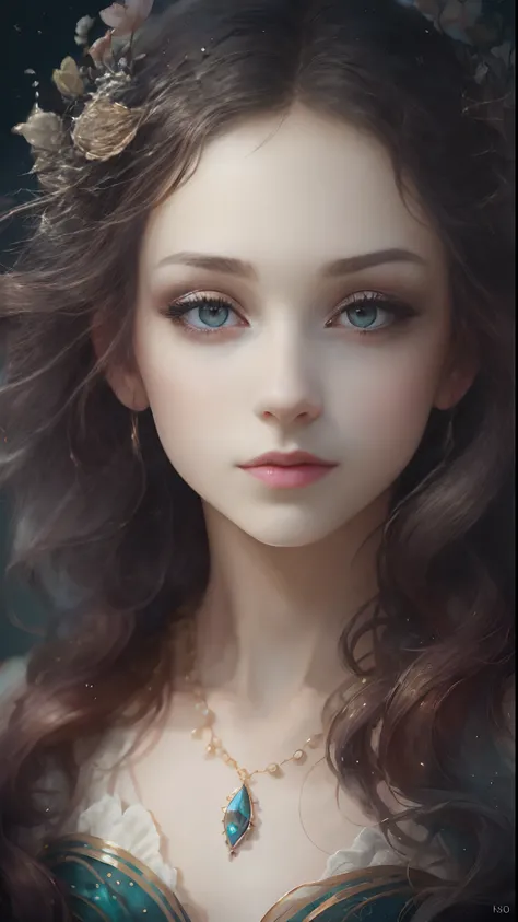 (Best quality, 4K, 8K, A high resolution, Masterpiece:1.2), Ultra-detailed, Realistic portrait, Beautifully detailed eyes, beautiful detailed lips, Detailed expression, Graceful posture, subtly lit, Dreamy atmosphere, Dark-toned background, expressive brus...