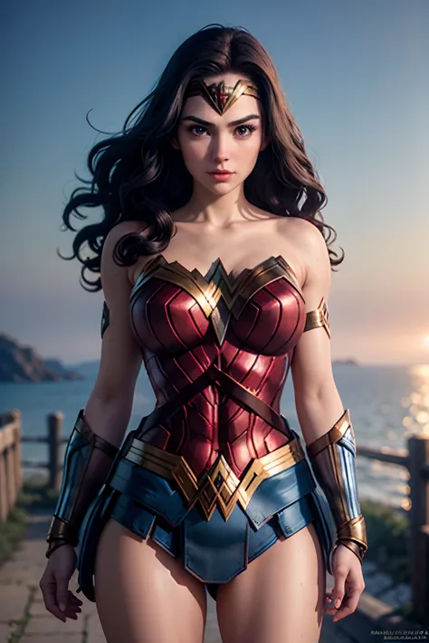 wearing wonder_woman_cosplay_outfit, in front of a sky, 
good hand,4k, high-res, masterpiece, best quality, head:1.3,((Hasselblad photography)), finely detailed skin, sharp focus, (cinematic lighting), night, soft lighting, dynamic angle, [:(detailed face:...