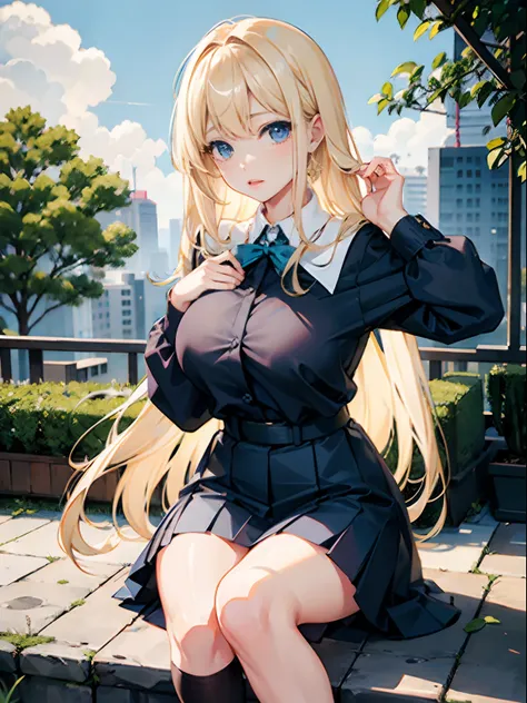 plein air、Swaying bangs、ultimate beauty girl、Care for bangs、hair care、Very beautiful 18 year old cute girl、a miniskirt、shiny white young beautiful skin、Sexy and very beautiful good looks、Very cute face with ultimate beauty、Super Long Bright Natural Platinu...