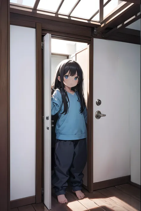 Unemployed little girl who has been locked in her room for many years