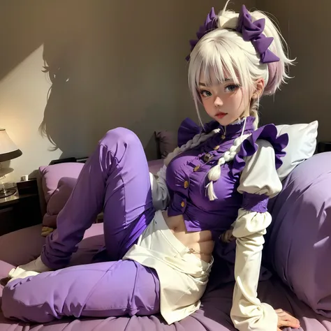 Two-dimensional loli purple clothes and white hair