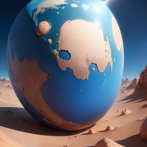 Mars in blue sky 4k, realistic,