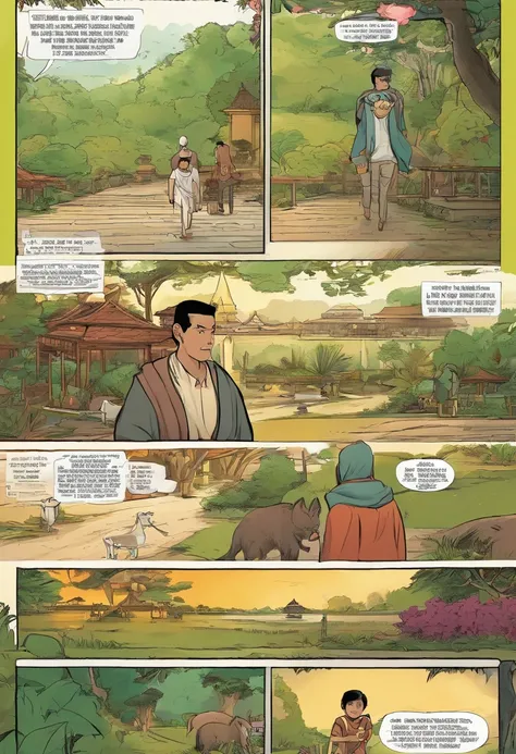 Indonesian comic, tells the story of an older brother and his younger brother who walk in the park, the style of the comic is very detailed and has dialogue in Indonesian