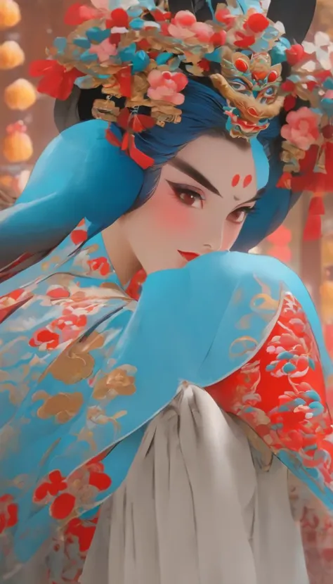 China-style，Chinese drama，Peking Opera costumes，Bai Suzhen costume，Drama Facebook，white colors，中景 the scene is，super-fine，ultra - detailed，high qulity，8K ，Sharply focus the eyes，highly detailed surreal vfx，oc rendered， - AR 16:9 --q 2 --s 1000