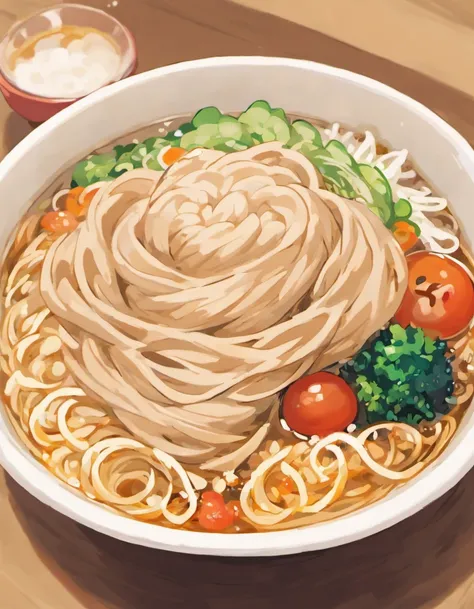 Soba: Thin buckwheat noodles, usually served either hot in a broth or cold with a dipping sauce. Drawn by sowsow,