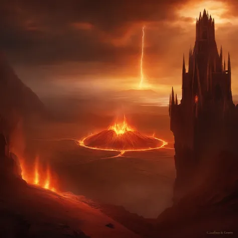 , paisagem do inferno, O fundo do inferno, A batalha final no inferno, Apocalyptic landscapes!!!!!, Mustafar, The Ruins of Hell, ! Apocalyptic landscapes!!, Soberbo D & D A Arte do Sol Escuro, Portas do Inferno, Portas do Inferno, arte conceitual de world ...