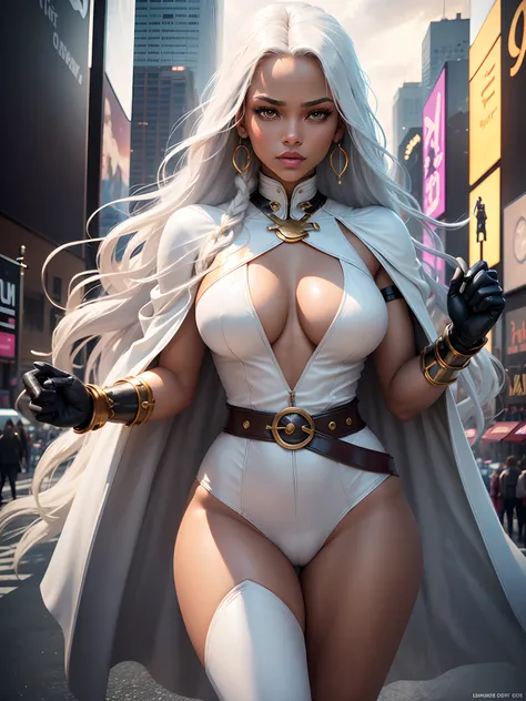 (New York: 1.4), (Time Square: 1.3), (Day with Thunderstorm and Lightning: 1.5), Storm, also known as Ororo Munroe, is a Marvel character with a remarkable appearance. She is a dark-skinned woman with a beautiful face and perfect features, with bright whit...