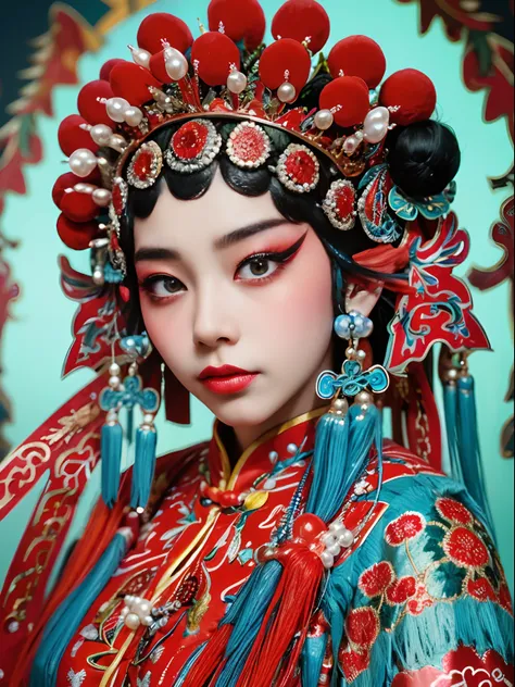 8k，portrait photogram，movie picture quality，。1 rapariga， cnoperacrown， from the front， looking at viewert， beautiful makeup，exqu...