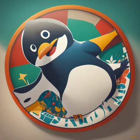 create a super cool retro penguin logo image --auto --s2