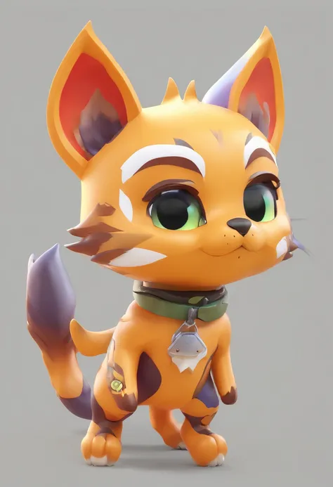 Crea un gato chibi kemono