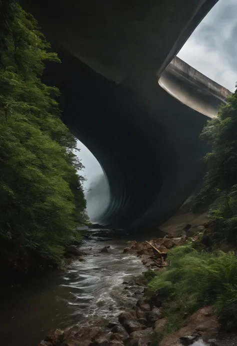 Underground water pipes，Industrial pollution，Discharge of sewage，Water tornadoes，tidal waves，tornado，typhoon，swell sea，Armageddon，Greatwave，废墟，disrupt，，lakes，High water level，Bottomless，The run-down city creates a cinematic cityscape