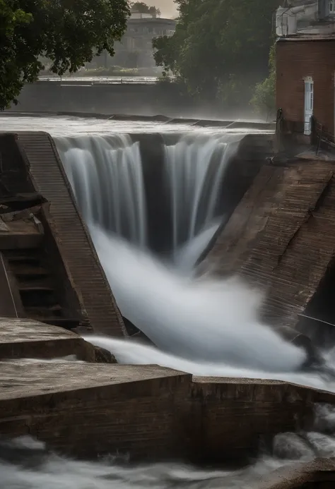 Underground water pipes，Industrial pollution，Sewage discharge，Waterspout，tidal waves，Tornado，typhoon，swell sea，Armageddon，Greatwave，废墟，disrupt，，lakes，high level of water，Bottomless，The run-down city creates a cinematic apocalyptic cityscape