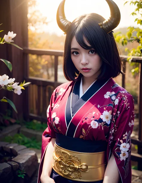 ((World of Darkness)),Professional , ​masterpiece、top-quality、photos realistic , depth of fields 、（sexypose）、(Background of cherry blossoms in full bloom),（Ultimate Beauty）、A dark-haired、（)、（Kimono with beautiful pattern）、（Night background）、（（a dark night）...