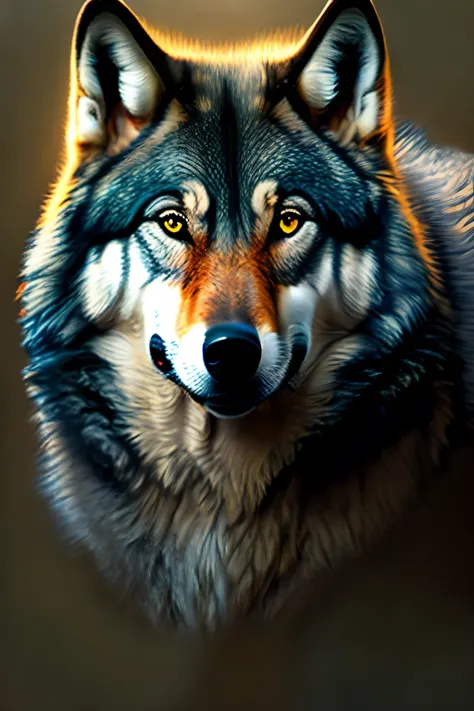 The wolf appeared in the corner，The expression is fierce。Completely realistic,  Full high resolution, Well made，detail-rich.