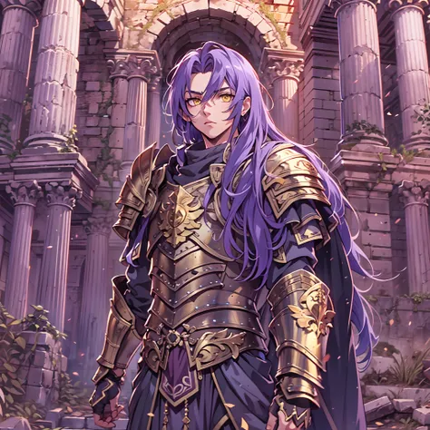 Ultra High Definition,
Ultra High Quality,
Hyper Definition,
Hyper Quality,
Hyper Detailed,
Extremely Detailed,
Perfectly Detailed,
8k,
1 Boy,
Anime,
Long Purple Hair,
Under Cut Hairstyle,
Solid Yellow Eyes,
Handsome,
Armored With Roman Emperor Armor,
Anci...