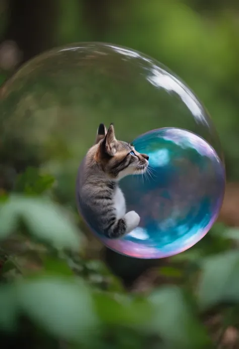 the paw inside the bubble