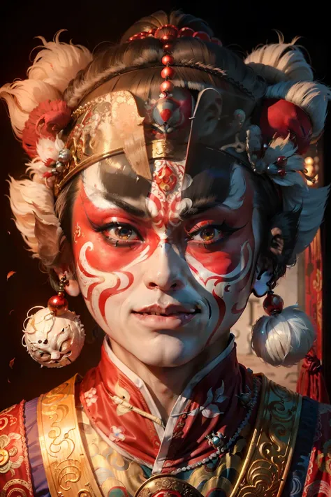 peking opera face，facial peking opera makeup