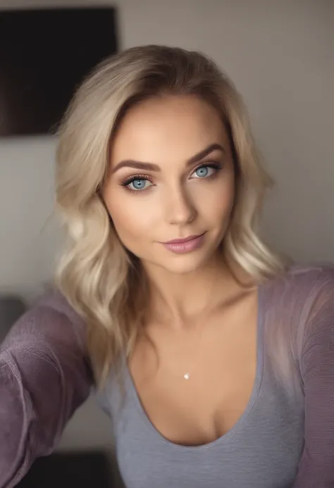 woman with matching tank top , Sexy girl with blue eyes, portrait sophie mudd, portrait corinna kopf, blonde hair and large eyes, Selfie einer jungen Frau, Augen im Schlafzimmer, Violet Myers, ohne Make-up, Natural makeup, Blick direkt in die Kamera, Gesic...