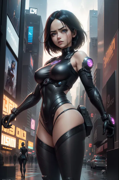 New York, time square, Alita, known as "Battle Angel", is the main character of the manga "Battle Angel Alita" created by Yukito Kishiro. She is a fearless cyborg with a mysterious past and exceptional combat skills. Endowed with great curiosity and compas...