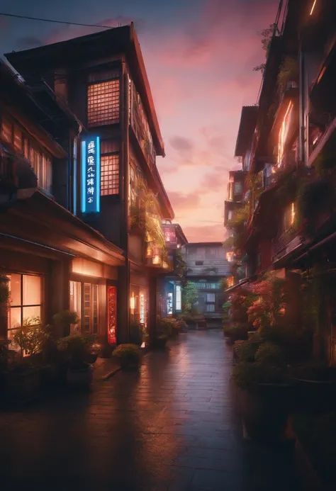 There is an apartment in the middle of the city of Japan, facing the building, neon lights, indicating this is a very special apartment. (best quality,4k,8k,highres,masterpiece:1.2), ultra-detailed, (realistic,photorealistic,photo-realistic:1.37), HDR, UHD...