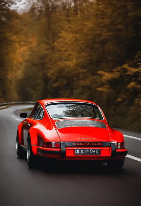 disegna una porsche 911 al nordschleife mentre fa un salto