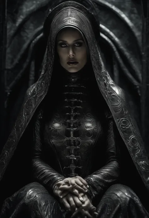 nun sexy/H. G. Giger style/ dark.