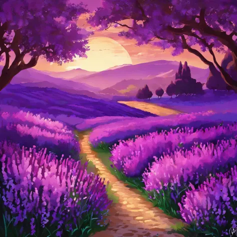 (best quality,4k,8k,highres,masterpiece:1.2),ultra-detailed,(realistic,photorealistic,photo-realistic:1.37),purple flowers,dreamy purple petals,gorgeous lilac blossoms,detailed lavender fields,breathtaking spring scenery,purple haze,soft sunlight filtering...