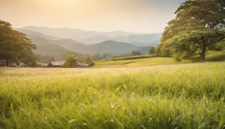 Summer morning,Japan countryside,Refreshing breeze