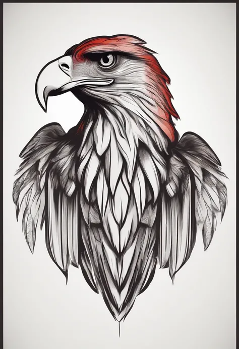 minimalist logo, vector art illustration of an eagle, sharp design, monochrome red color, dark magic splash, tetradic pastel colors, vector 3d Studio Ghibli, Watercolor--v 5.2